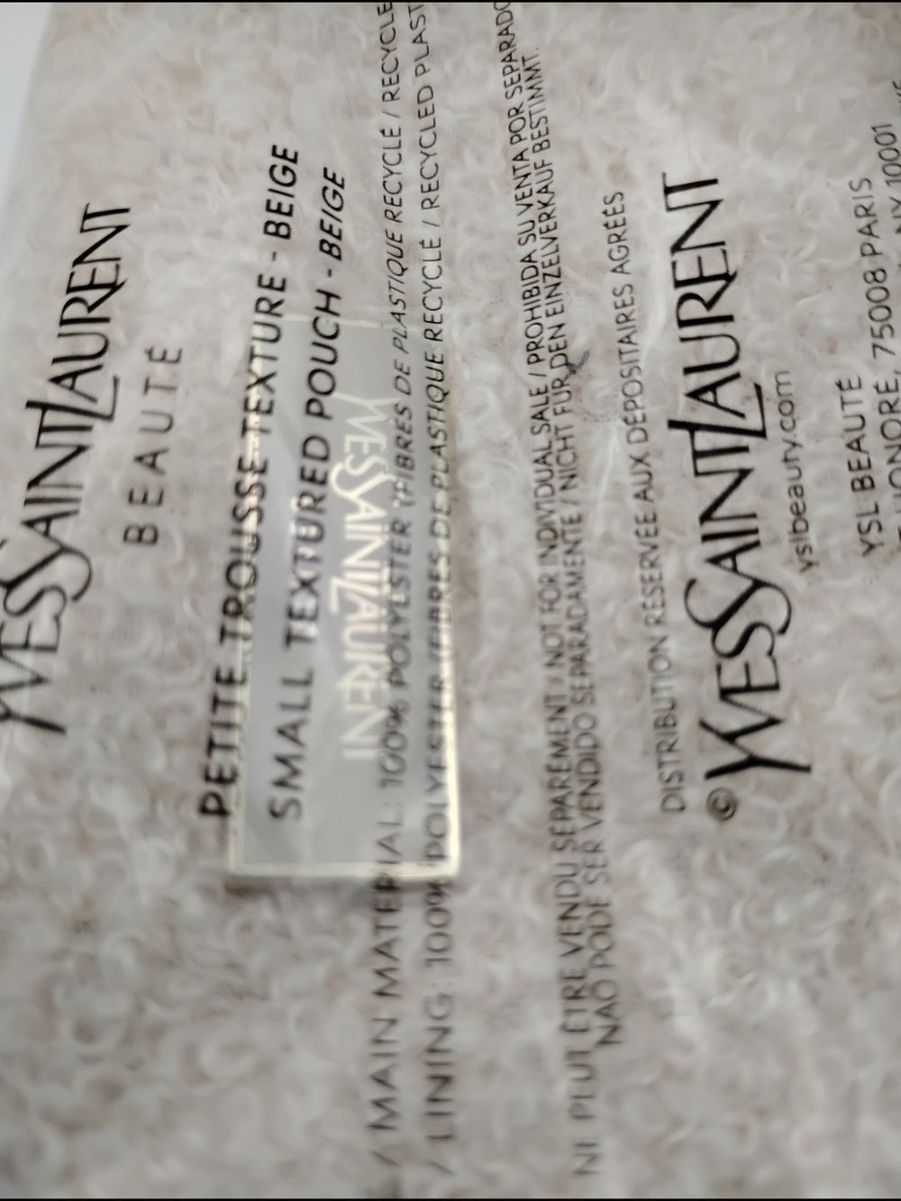 Yves Saint Laurent Bouclé Cosmetic Pouch in Cream - Picture 6 of 6